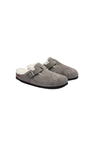 BIRKENSTOCK BS CLASSIC BOSTON VL SHEEPSKIN STONE COIN MARROW