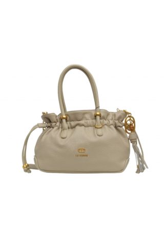 LA CARRIE SCREAMING BELL MED HAND BAG SYNT TUMBLED GREY - 358986