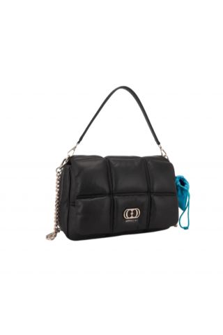 LA CARRIE SQ.PLOT SATCHEL BAG LEATHER BLACK - 358982