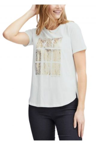 FRANSA - T-SHIRT FROTTILIE TEE 1 WHITE/GOLD