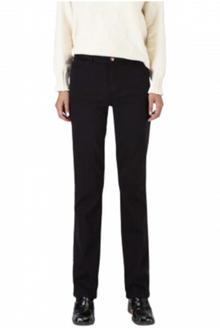 SARAH LAWRENCE TROUSERS COTTON 5POCKETS HIGH WAIST BLACK