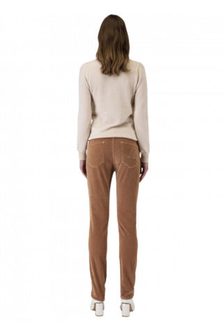 SARAH LAWRENCE TROUSERS VELOUR COTTON 5POCK CAMEL