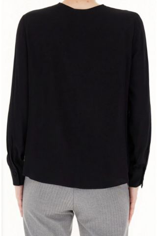 DIANA GALLESI WOMEN'S BLOUSE WITH CUFFES AND BUTTON BLACK