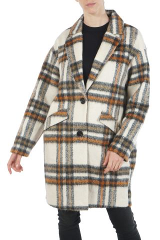 TOM TAILOR 1ST 009 CHECK COCOON COAT