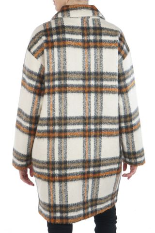 TOM TAILOR 1ST 009 CHECK COCOON COAT