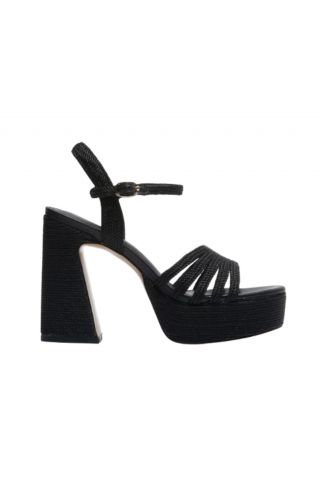 EMANUELLE VEE SANDALO PLATEAU RAFFIA GIUNONE RAFFIA BLACK - 358956