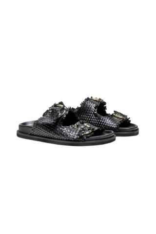 EMANUELLE VEE SANDALO DUE FASCE INTR. CINDY WOVEN BLACK - 358952