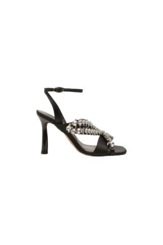 EMANUELLE VEE - SANDALO SAMANTHA ACCESSORIO ROSO T126 BLACK