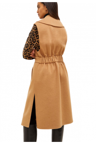 LIU JO WHITE WF2C27 CAPPOTTO GILET TS NA BEIGE