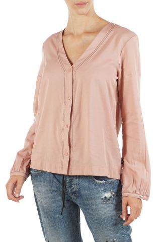 CALVIN KLEIN  LS V-NK BUTTON UP BLOUSE 