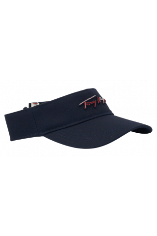 TOMMY HILFIGER ICONIC SIGNATURE VISOR NAVY BLUE