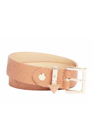 GUESS CARLSON NOT REV & ADJ 4G LOGO PANT BELT BEIGE