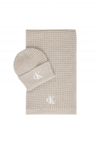 CALVIN KLEIN WAFFLE BEANIE SCARF