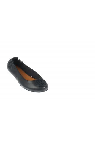 TOMMY HILFIGER FLEXIBLE LEATHER BALLERINA MIDNIGHT