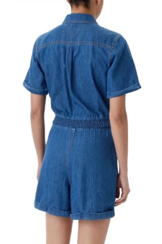 TOMMY HILFIGER TJW LT DENIM PLAYSUIT DENIM MEDIUM BLUE - 358635