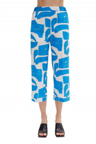 MeiMeiJ PANTALONE OFF WHITE/BLUE