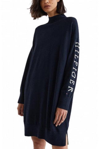 TOMMY HILFIGER COTTON GRAPHIC M-NK DRESS DW5