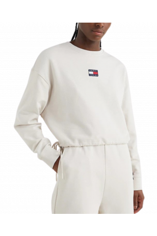 TOMMY HILFIGER TJW BXY CROP BADGE DRAWSTR CREW ACE