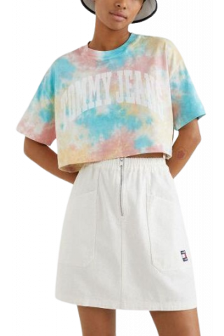 TOMMY HILFIGER TJW OVRSZD CROP TIEDYE COLLEGE 1