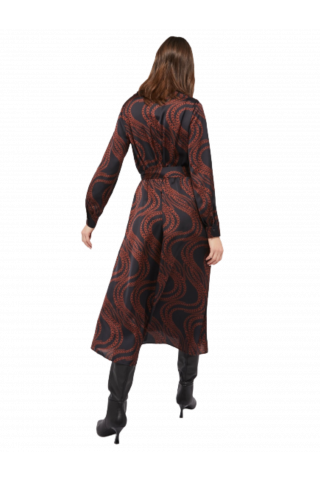 PENNYBLACK REAME DRESS MULTI BLACK/BROWN