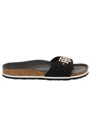 TOMMY HILFIGER MOLDED FOOTBED FLAT SANDAL BLACK