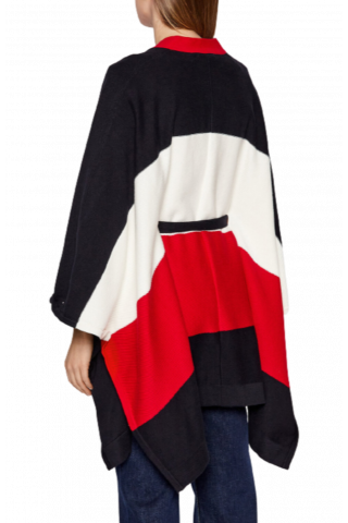 TOMMY HILFIGER ORG CO GLOBAL STRIPE BELTED CAPE