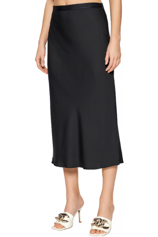 CALVIN KLEIN RECYCLED CDC BIAS CUT MIDI SKIRT BLACK