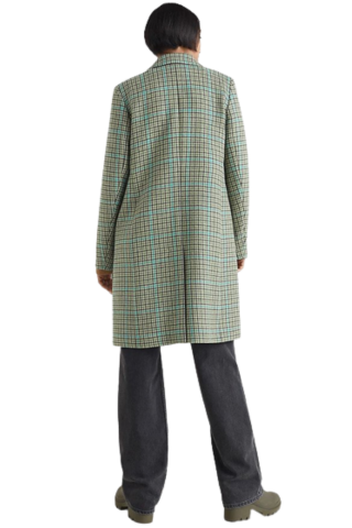 TOMMY HILFIGER WOOL BLEND CHECK CLASSIC COAT 0N5