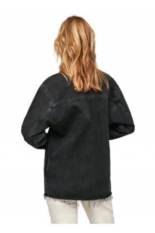 PEPE JEANS E1 RIVER RECLAIM TUNISIAN WOMEN'S SHIRT BLACK