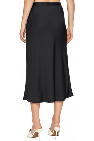 CALVIN KLEIN RECYCLED CDC BIAS CUT MIDI SKIRT BLACK