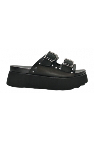 CULT JANIS 3146 SANDAL W LEATHER BLACK/SILVER 