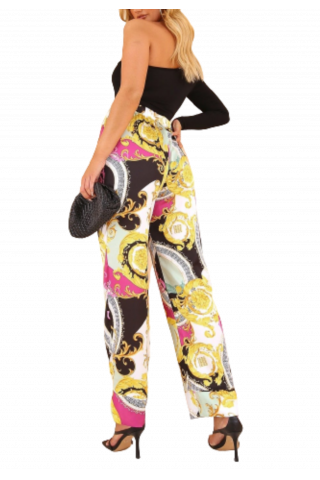 FOREVER UNIQUE PRINT STRAIGHT LEG TROUSER EXSD21223