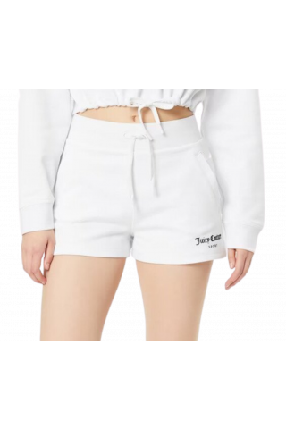 JUICY COUTURE HEAVEN BRUSHED BACK FLEECE SHORT WHITE