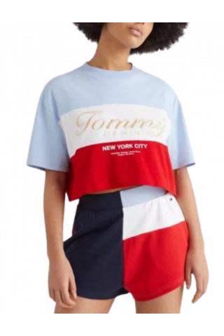 TOMMY HILFIGER TJW OVRSZD CROP ARCHIVE LOGO SS C1Q