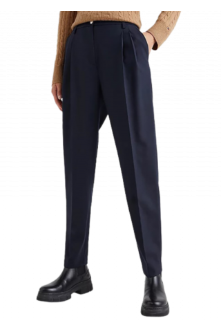 TOMMY HILFIGER WOOL BLEND PLEATED TAPERED PANT