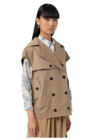 FRACOMINA GILET TRENCH BEIGE - 358122