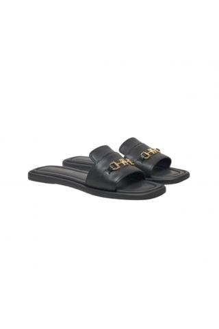 TOMMY HILFIGER LEATHER HORSEBIT MULE BLACK - 358206