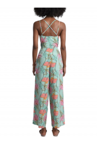 MOLLY BRACKEN LADIES WOVEN JUMPSUIT - LA373BP GREEN ZELIE FRANCE