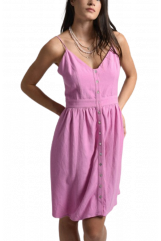 MOLLY BRACKEN LADIES WOVEN DRESS - T1550ABP PINK FRANCE