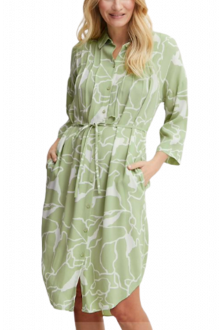 FRANSA FRKAY DRESS WITH BELT 20611876_GREEN/MOTIVO