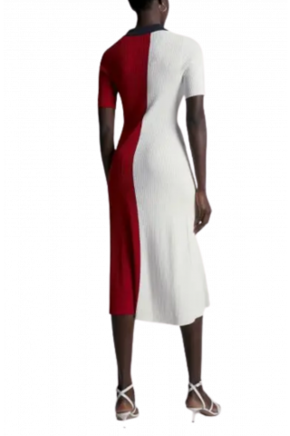 TOMMY HILFIGER - RWB COLOUR BLOCK POLO SWT DRESS