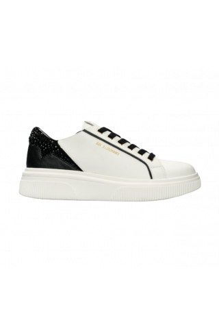 EMANUELLE VEE - SNEAKER FONDO CASSETTA ALTO P003 COMBI WHITE/BLACK