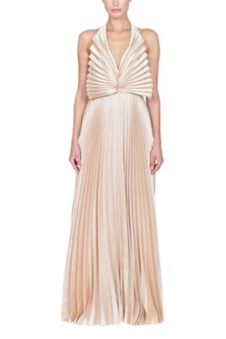 TASSOS MITROPOULOS - DRESS MOZART MAXI PLEATED BEIGE