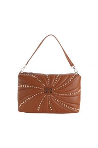 LA CARRIE - OYSTER STUDS BIG SHOULDER BAG SYTHETIC CUOIO