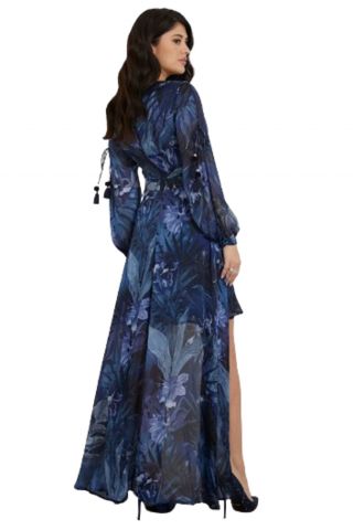 GUESS -  DRESS LS FARRAH BLUE/FLORAL