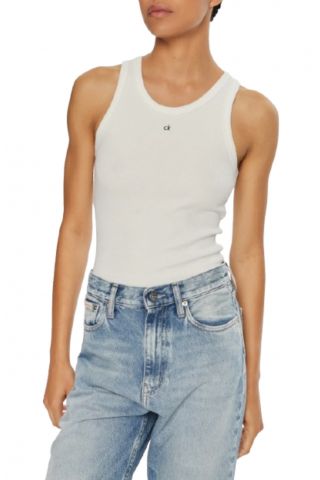 CALVIN KLEIN - EMB GRAPHIC SLIM REB TANK WHITE - 358377