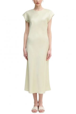 CALVIN KLEIN - MATTE SHINE SATIN SHEATH DRESS ALOE WASH - 358382