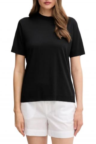 CALVIN KLEIN SS REFINED COTTON MOCK NK TEE BLACK - 358627