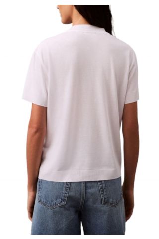 CALVIN KLEIN SS REFINED COTTON MOCK NK TEE WHITE - 358628
