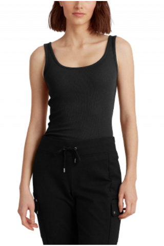 RALPH LAUREN RFND STRTCH 2X2 RIB-TANK TOP BLACK